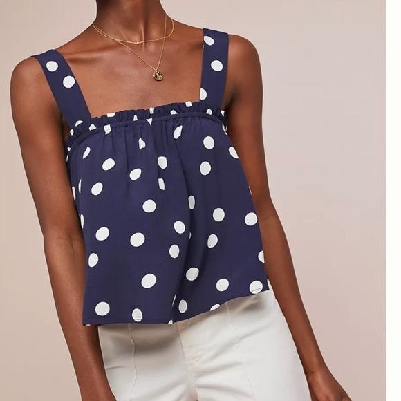 Maeve Polka Dot Swing Top in size 14, NWT, adjustable straps, can cross or not - Picture 2 of 7